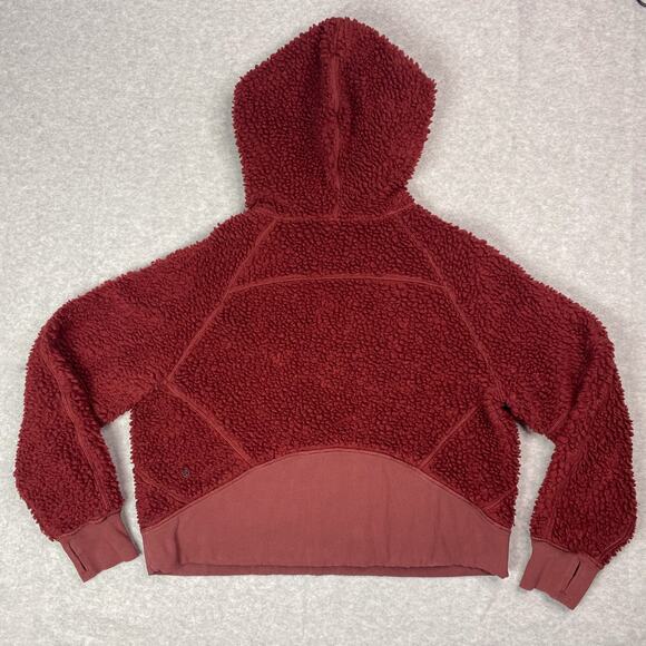 Lululemon Womens M L Scuba Oversized Sherpa 1/2 Zip Hoodie in Savannah - Picture 7 of 11